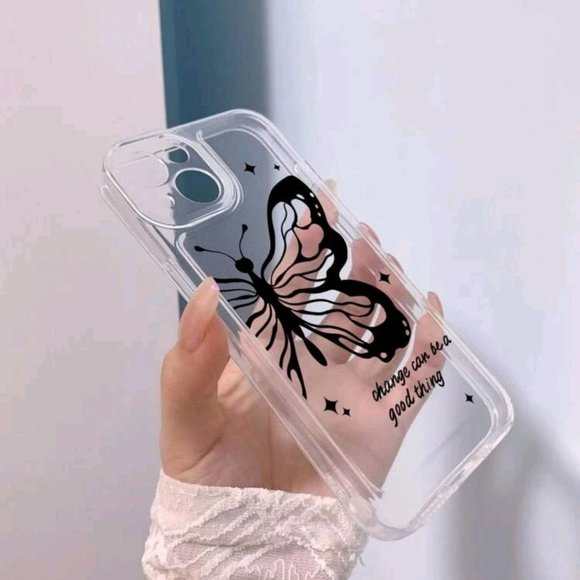 Butterfly Clear Case For iPhone 14 Pro  + FREE Glass Protector - Picture 3 of 3